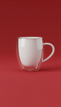 Porcelain White Double-Walled Glass Mug